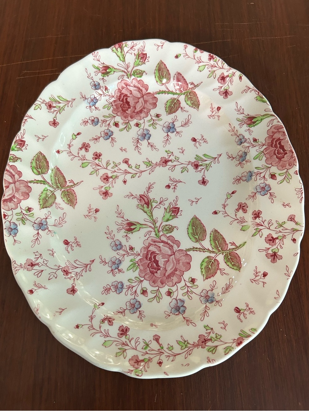 Vintage Johnson Bros. Rose Chintz serving platter 11 7/8 x 9 3/4.  No chips.